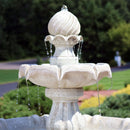 SUNNYDAZE DECOR 35" H RESIN SOLAR POWERED TIERED OUTDOOR FOUNTAIN - WHITE/STONE - Brand New