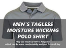 GALAXY BY HARVIC MEN'S TAGLESS MOISTURE WICKING POLO SHIRT MEN M GRAY - Brand New