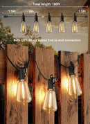 Brightown 180FT Outdoor String Lights Patio Lights with 62 Shatterproof Bulbs - Like New