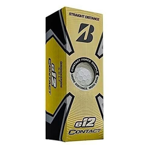 BRIDGESTONE E12 CONTACT SOFT GOLF BALLS (WHITE, 3PK) 1 SLEEVE 2023 NEW - WHITE - Like New