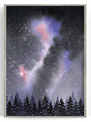 Galaxy wall art watercolor print northern lights 3 prints (18" x 24" x 3 Prints) - Brand New
