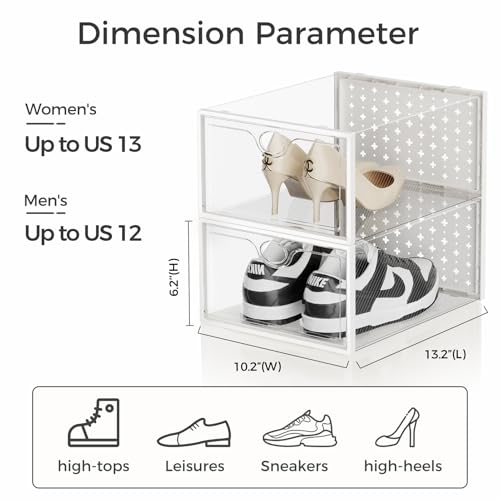 Pinkpum 15 Pack X-Large Shoe Storage Boxes 12, Sneaker Storage for Sneakerheads - Brand New