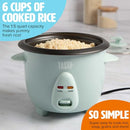 TASTY MINI RICE COOKER REMOVABLE NONSTICK BOWL AUTO KEEP WARM 1.5-QUART - AQUA - Like New