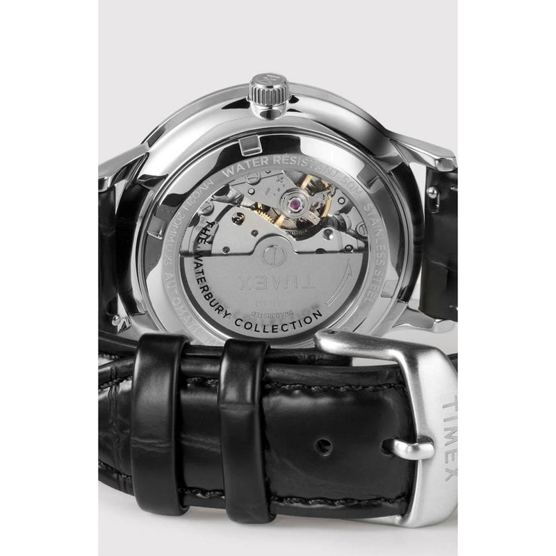 TIMEX MENS ANALOGUE WATCH WATERBURY TRADITIONAL AUTOMATIC - BLACK - Like New