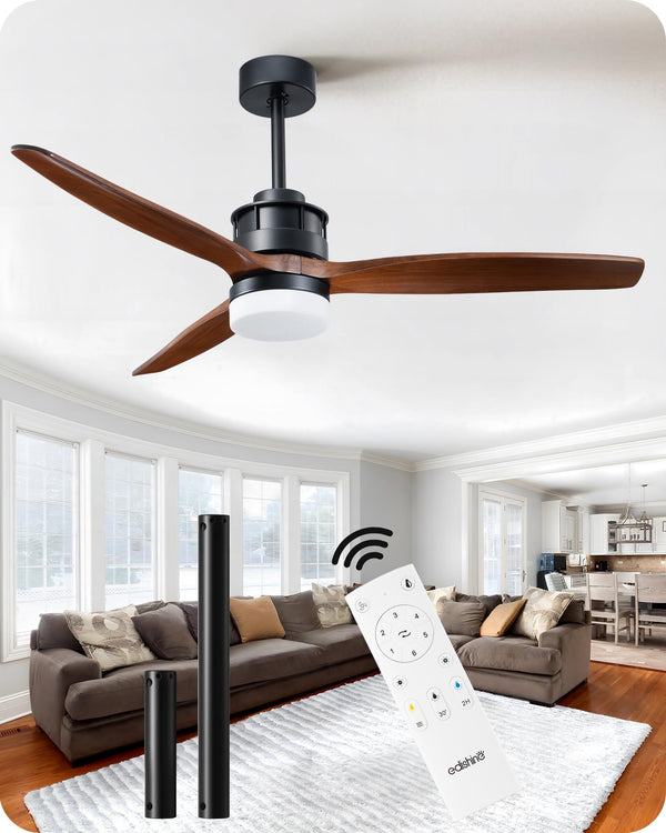 EDISHINE 52" Ceiling Fans with Lights Remote 3 CCT Dimmable - Scratch & Dent