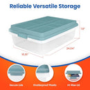Hefty 40 Quart Hi-Rise Storage Bin Lid Stackable Plastic 6 Pack Smoke Blue - Brand New