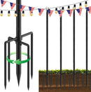 TIME RAY 4PACK 9FT STRING LIGHT POLES FOR OUTSIDE,ELECTROPHORESIS - BLACK - Like New