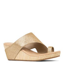 GYER4S8-PGSMBO Donald Pliner Women's Gyer Wedge Sandals, Size 9.5, Pale Gold - Like New