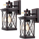 TOBUSA Motion Outdoor Lights Wall Mount 2 Packs Brown Dusk to Dawn - Brown - Like New
