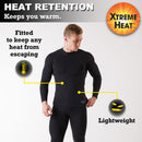 XTREME HEAT MENS THERMAL UNDERWEAR SET - SIZE: MEN L - BLACK - Like New