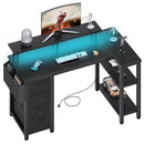 LUFEIYA BLACK L SHAPED DESK 47 INCH WRITING STUDY COMPUTER - Scratch & Dent