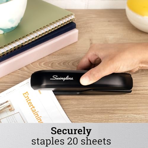 SWINGLINE DESKTOP STAPLER 20-SHEET CAPACITY BLK (54501) - BLACK - Like New