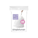 SIMPLEHUMAN CODE M CUSTOM FIT DRAWSTRING TRASH BAGS, CW0173 - WHITE - Like New