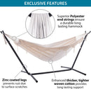 Vivere 9 ft. Cotton Double Hammock with Stand - Natural - Like New