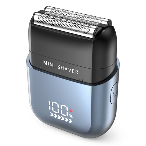 WALUMEN MEN'S FOIL SHAVERS,MINI ELECTRIC FOIL SHAVER FOR MEN,2 PACK - BLUE - Like New
