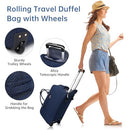 BAVERGE ROLLING TRAVEL DUFFLE BAG WITH WHEELS (WET POCKET) - NAVY - Like New