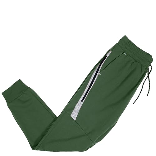 GALAXY BY HARVIC FULL ZIP TECH FLEECE HOODIE, JOGGER SET - SIZE: MEN 4XL - OLIVE - Brand New