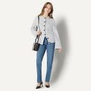 AMAZON ESSENTIALS WOMEN'S REGULAR FIT LONG SLEEVE CARDIGAN LIGHT GREY HEATHER S - Brand New