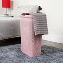 MIND READER SLIM LAUNDRY HAMPER LID 40L BASKET NARROW TAPERED SET OF 2 - PINK - Like New