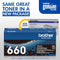 Brother Genuine High Yield Toner Cartridge, TN660, Replacement Black Toner - Brand New