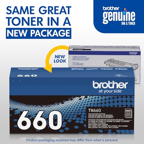 Brother Genuine High Yield Toner Cartridge, TN660, Replacement Black Toner - Brand New
