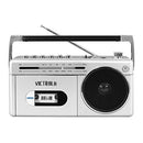 VICTROLA SPEC VICTROLA BOOMBOX AM/FM RADIO - SILVER - Brand New