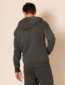 AMAZON ESSENTIALS MEN'S FULL-ZIP FLEECE HOODIE SIZE MEN S CHARCOAL HEATHER - Like New