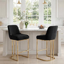 CIMOTA Bar Stools Set of 2 Weekender Chairs, 26 Inch B0C53G89GX - Black/Gold - Like New