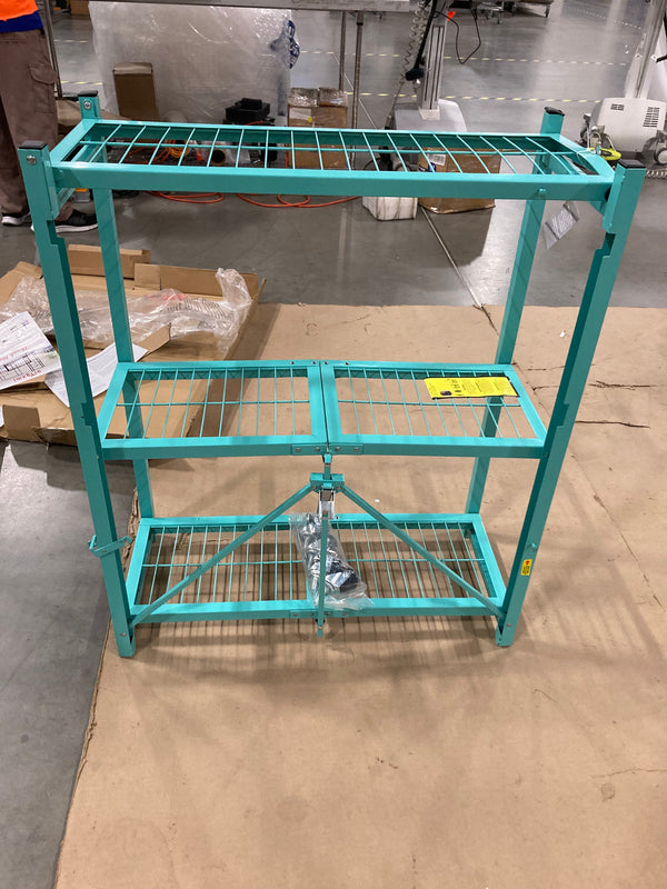 ORIGAMI RR3W 3-TIER FOLDABLE METAL SHELF - BLUE - Scratch & Dent