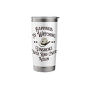 HAPPINESS IS WATCHING GUNSMOKE OVER COWBOY STAINLESS STEEL INSULATED TUMBLER - Like New