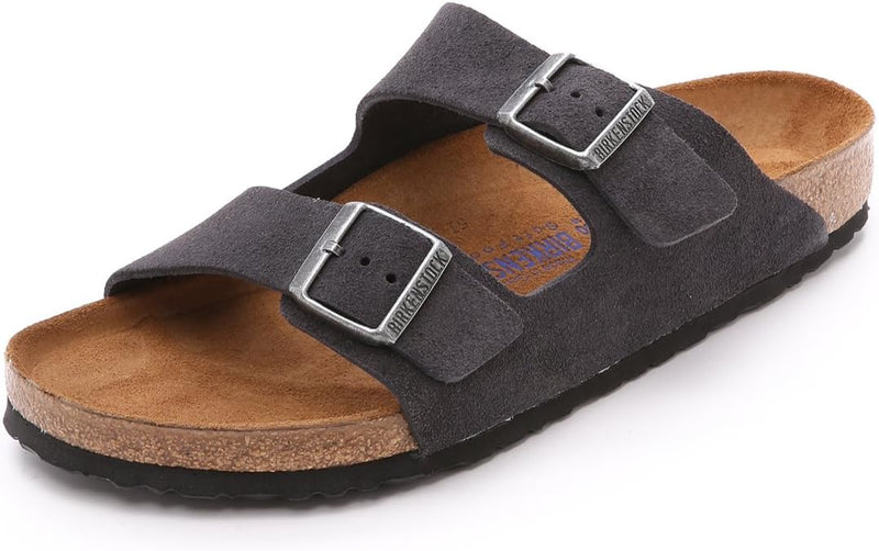 BIRKENSTOCK MEN'S SUEDE SOFT FOOTBED ARIZONA SANDAL - SIZE: MEN 9 - VELVET GRAY - Like New