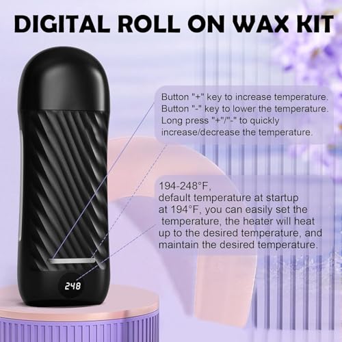 BINZLS ROLL ON HAIR REMOVAL KIT: PORTABLE WAX HEATER CWH-009 - BLACK - Like New