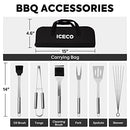 ICECO Charcoal Grill Accessories Portable BBQ Stainless Steel Folded - Silver - Brand New