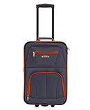 ROCKLAND JOURNEY SOFTSIDE UPRIGHT LUGGAGE SET, 4-PIECE - CHARCOAL/ORANGE - Brand New
