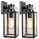 LAKUMU 2 Pack Motion Sensor Outdoor Wall Lights, Black B05023PG-BLK - Like New