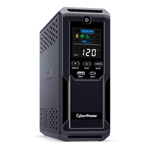 CYBERPOWER CP1500AVRLCD3 INTELLIGENT LCD UPS SYSTEM, 1500VA/900W - BLACK - Like New
