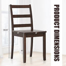 COSTWAY Set of 2 Wooden Dining Chairs Mid-Century Retro Home - Brown - Like New