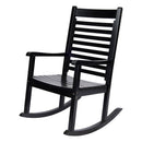 SHINE COMPANY MODERN WOOD ROCKING CHAIR ERGONOMIC WIDE SEAT PORCH ROCKER BLACK - Like New