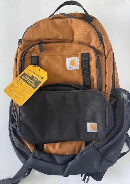 CARHARTT CARGO SERIES 25L DAYPACK & 3 CAN COOLER - BROWN - Like New