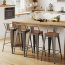 HAOBO Home 24" Metal Bar Stools Counter Height Stool Set of 4 B075RV43RP -NEW - Brand New