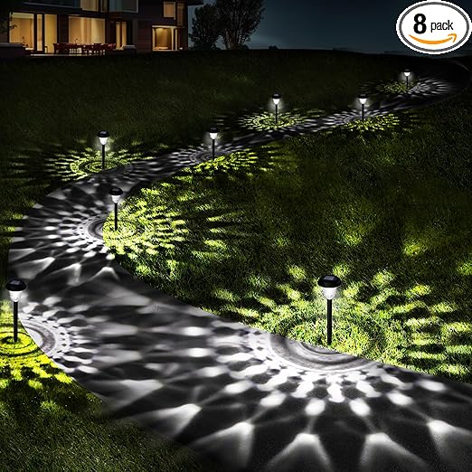 Ornesign Ultra Bright Solar Lights Outdoor Waterproof 8 Pack - Black Like New