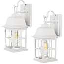 TOBUSA 2-Pack Outdoor Wall Lanterns, 100% Aluminium, Bulbs Not Included - White - Like New