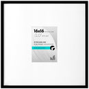 Americanflat 16x16 Picture Frame - Matted to 5x7 - Slim Molding - Black - Brand New