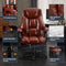 ATMILD OFFICE CHAIR BIG AND TALL HIGH BACK EXECUTIVE CHAIR WITH OTTOMAN - BROWN - Like New