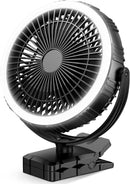 GRANDFAST 10000mAh Rechargeable Clip On Fan - Black - Like New
