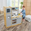 KidKraft Uptown Natural Wooden Play Kitchen with Play Phone Gift 53298 - Natural - Like New