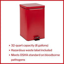 McKesson 81-35267 Entrust Waste Can, Square, 8 gal, Red - Brand New