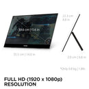VIEWSONIC 15.6" 1080P FHD PORTABLE LED IPS MONITOR 2 WAY POWERED - BLACK - Like New