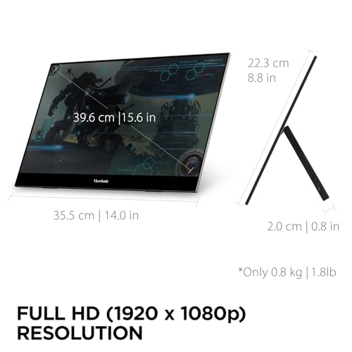 VIEWSONIC 15.6" 1080P FHD PORTABLE LED IPS MONITOR 2 WAY POWERED - BLACK - Like New