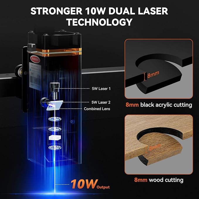 WAINLUX LASER ENGRAVING 60 W WAINLUX JL7 CNC LASER CUTTER 10 W COPRESSED - BLACK - Like New